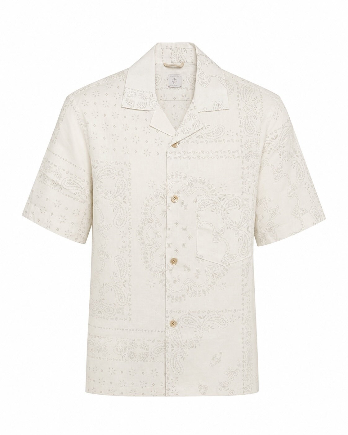 Linen-cotton shirt with polka dot pattern