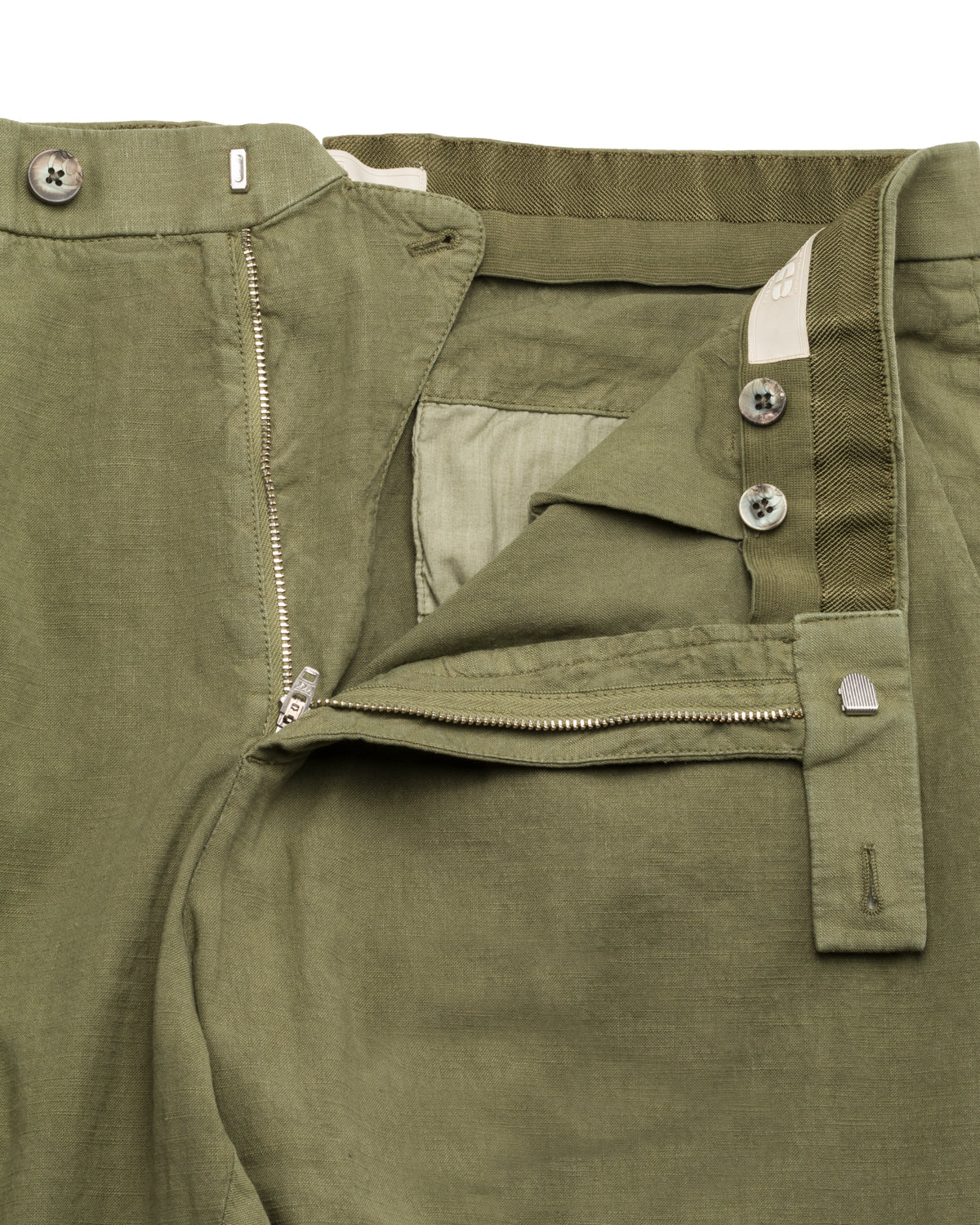 Silvio Hose Baumwolle Leinen Relaxed Fit mit Bundfalte