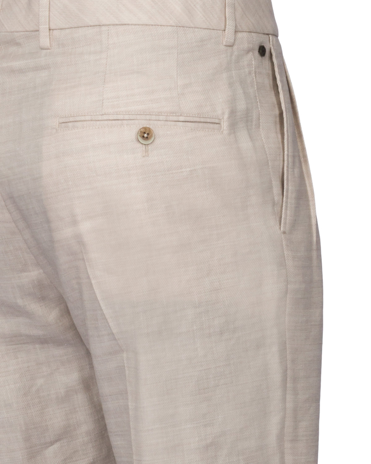 Linen Wool Trousers Relaxed Fit Pleated