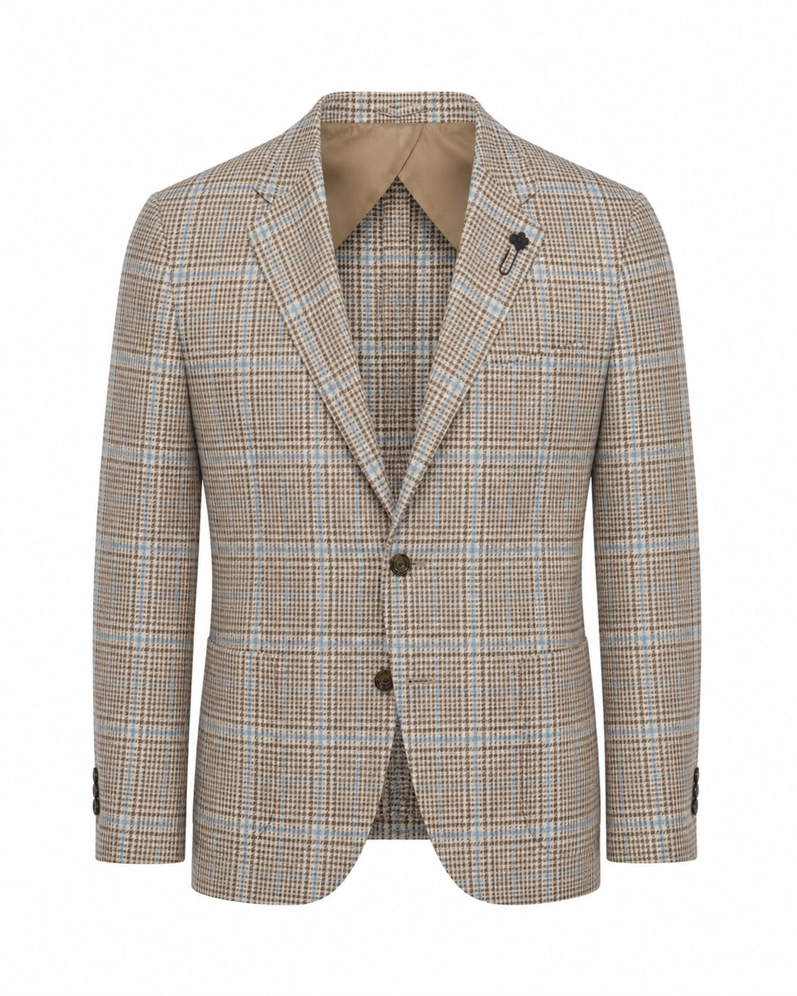 Cotton linen blazer, Prince of Wales slim fit