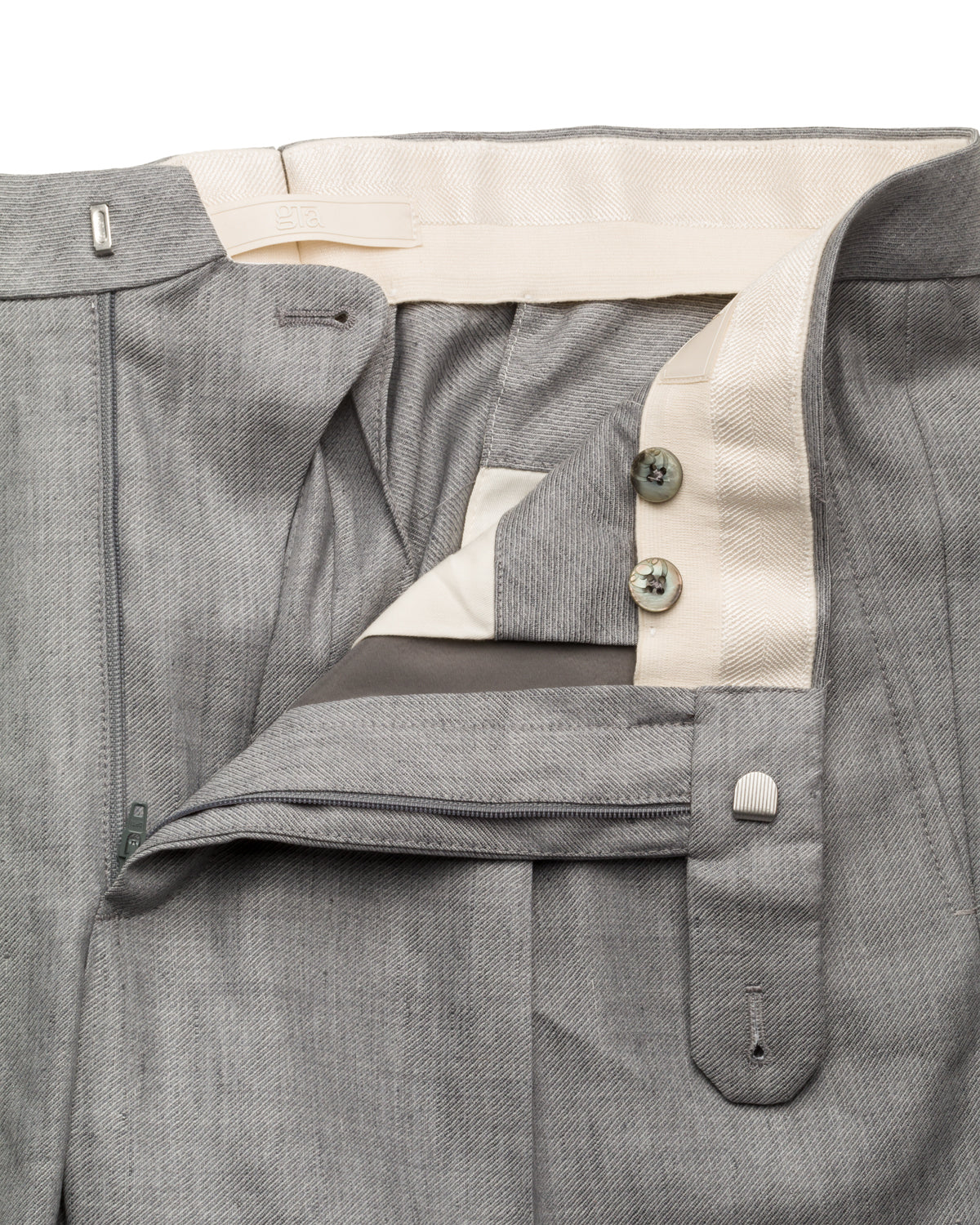 Leinen Wolle Hose Relaxed Fit Bundfalte