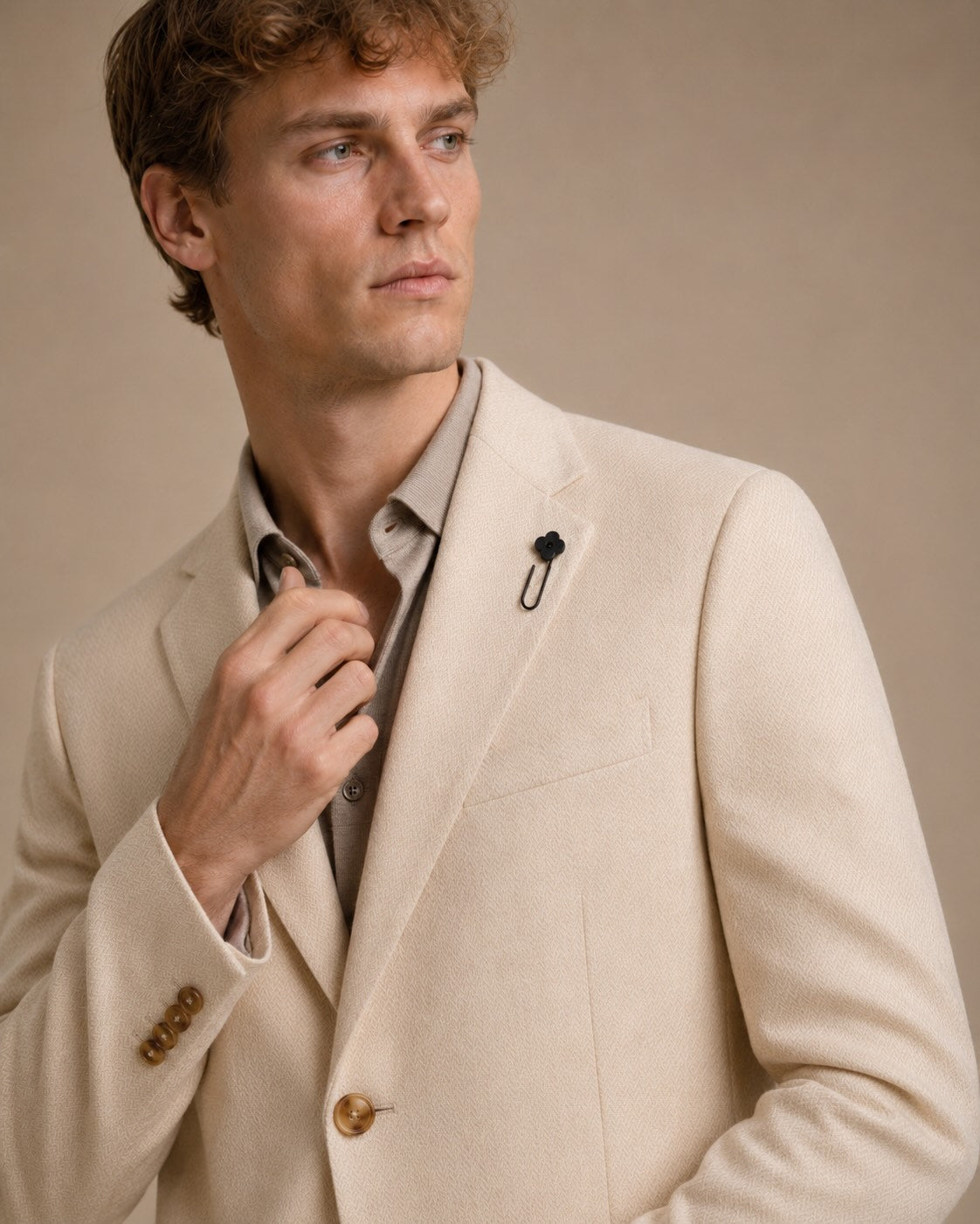 Jacket, virgin wool, cotton, slim fit