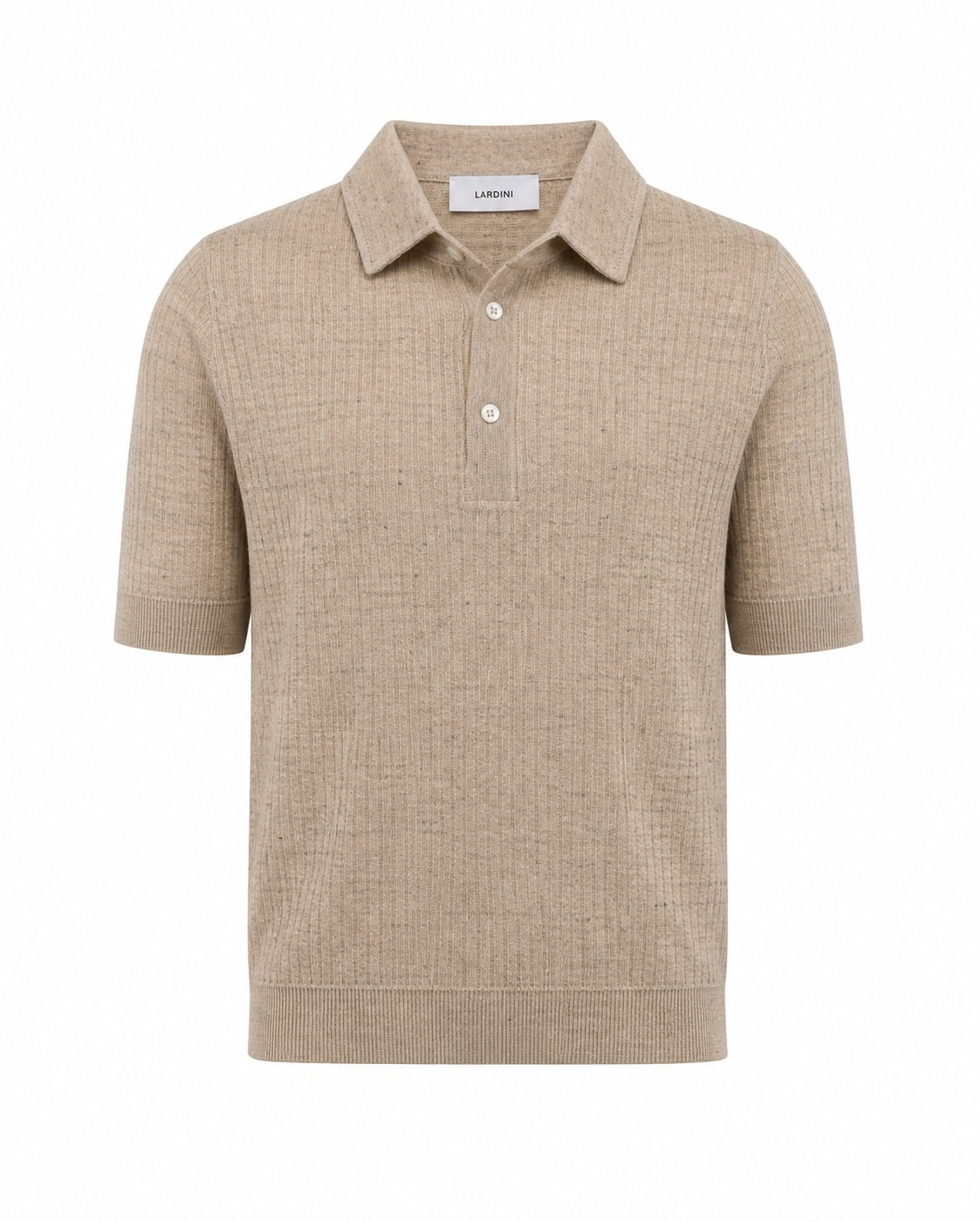 Knit polo shirt, linen cotton, slim fit