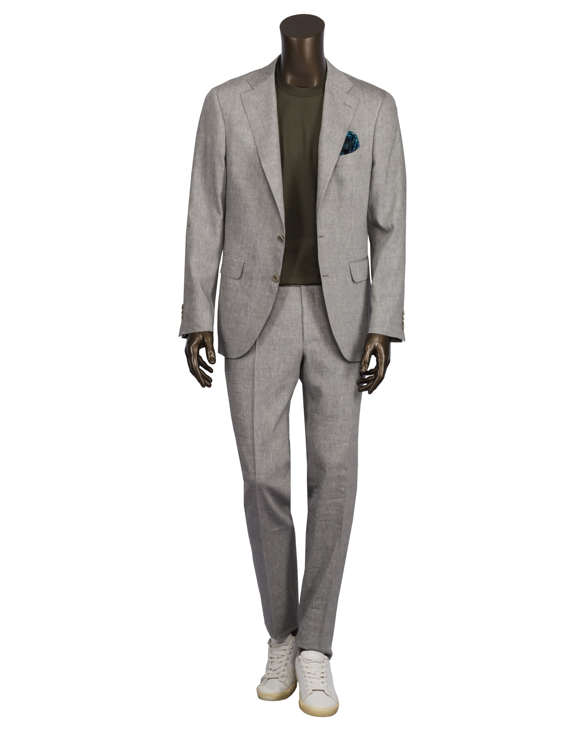 Businessanzug Leinen-Wollmischung Slim Fit