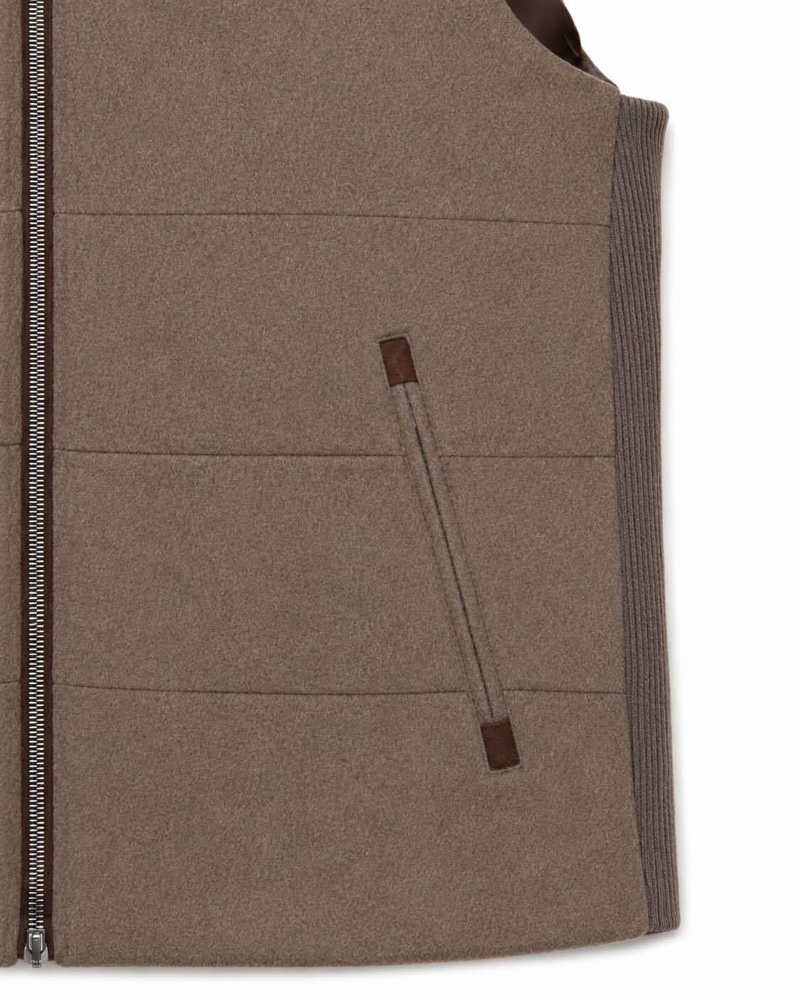Braunes Kaschmir-Gilet im Slim Fit