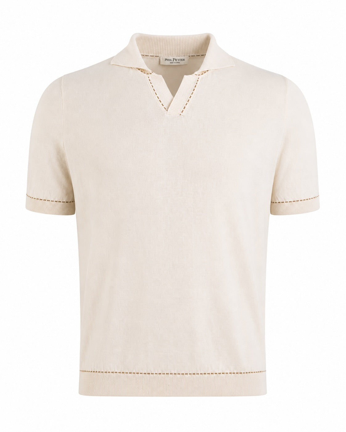 Strickpolo ohne Knopf aus Baumwolle in Relaxed Fit