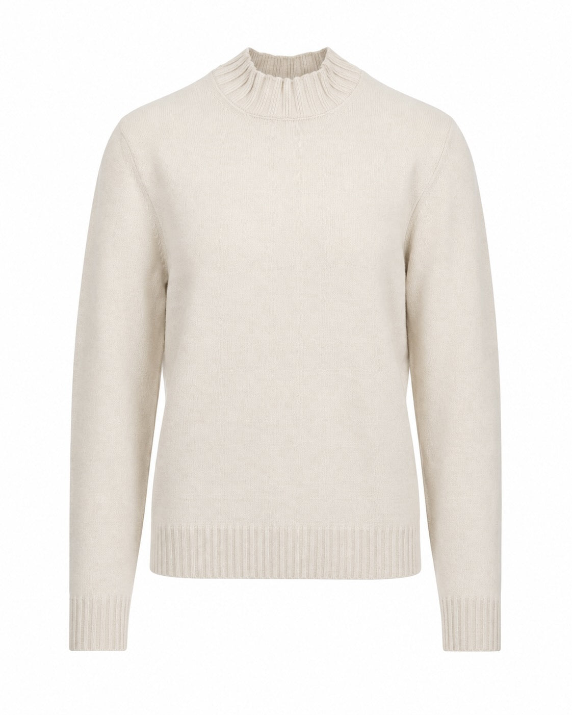 Fine-knit long-sleeve wool polo shirt