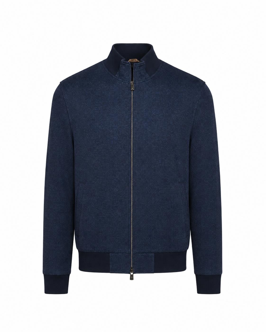 Sweat vest Glencheck cotton slim fit