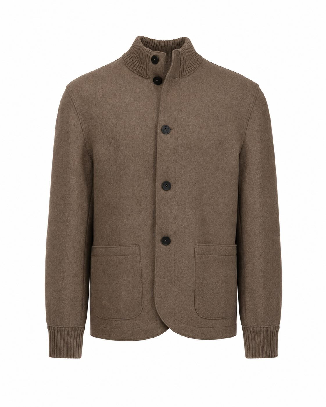 Kaschmirjacke im Slim Fit in Braun