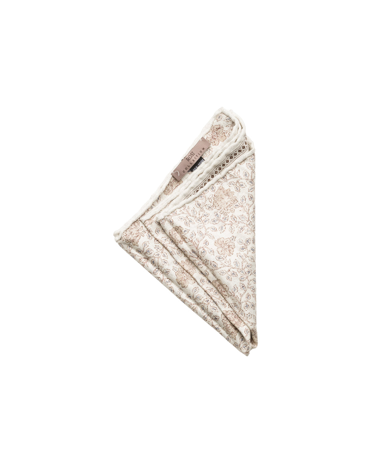 Silk pocket square, double-sided, hand-rolled, dark brown