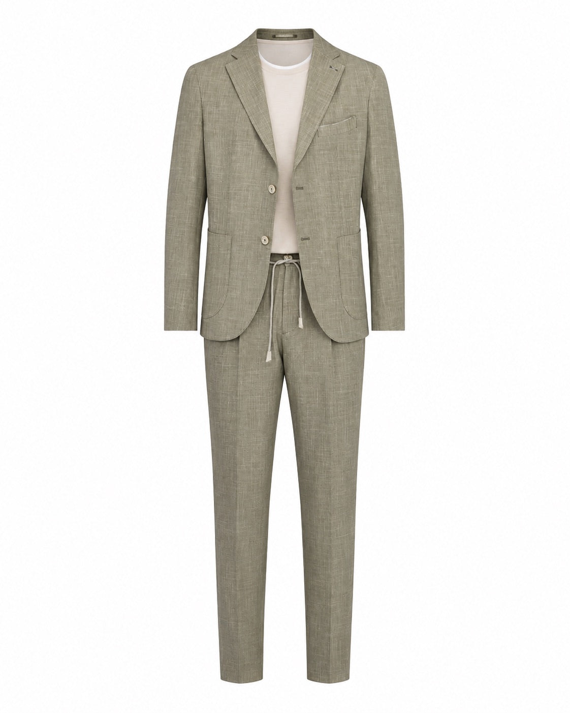 Woll-Seide-Leinen Anzug Relaxed Slim Fit