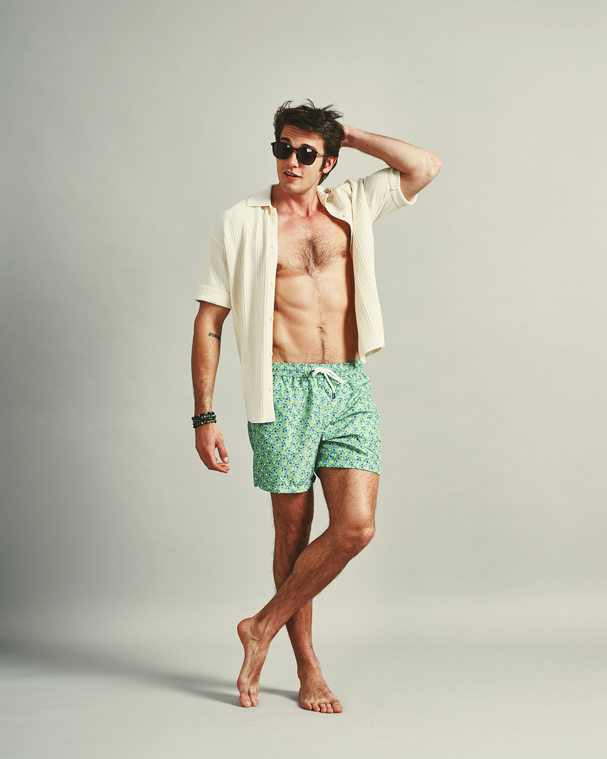 Badeshorts Airstop Slim Fit mit Allover-Print