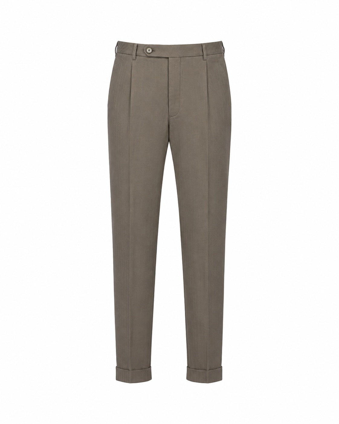 Luca Cropped Hose Baumwolle Leinen Fischgrat Relaxed Slim