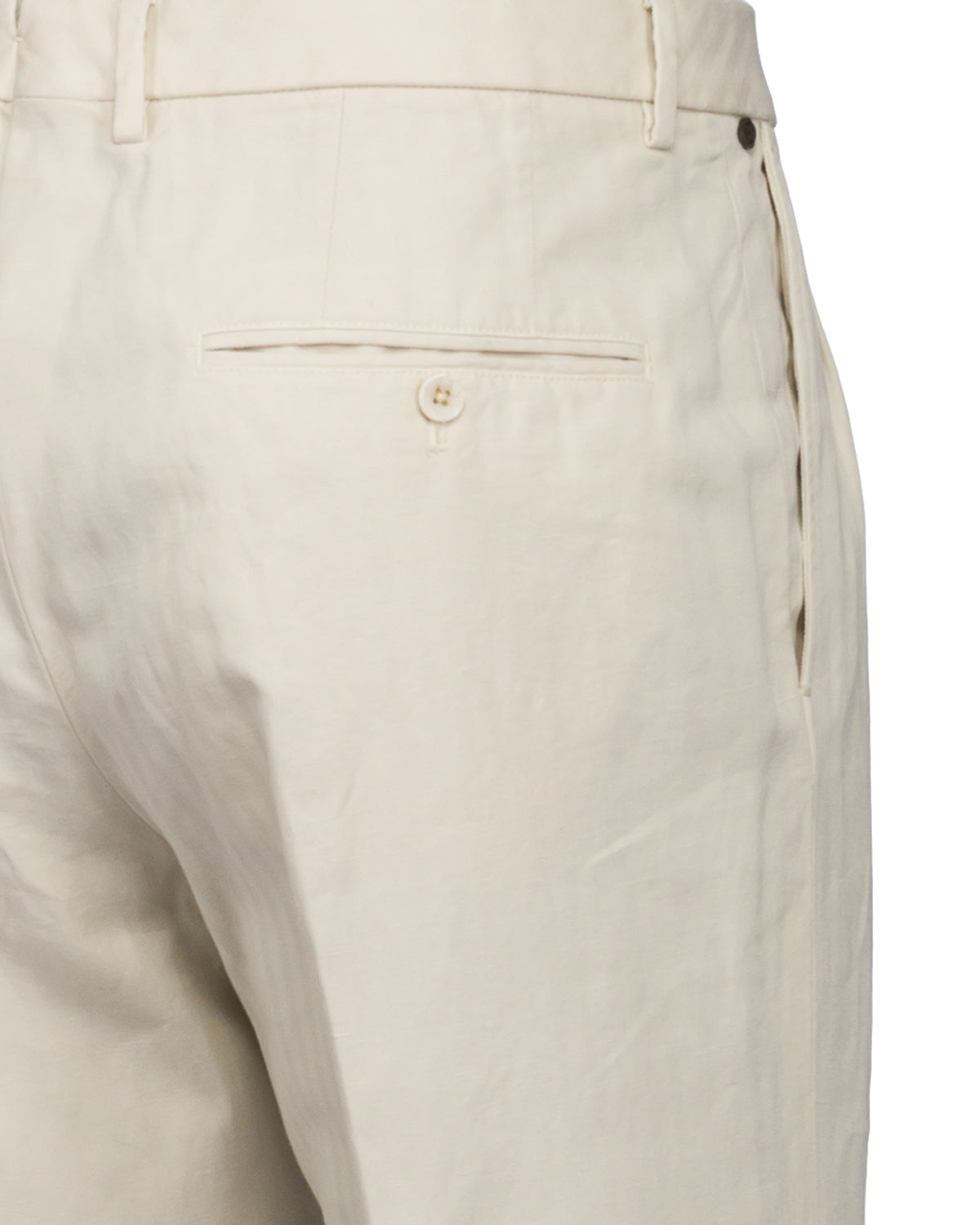 Luca Cropped Trousers Cotton Linen Herringbone Relaxed Slim