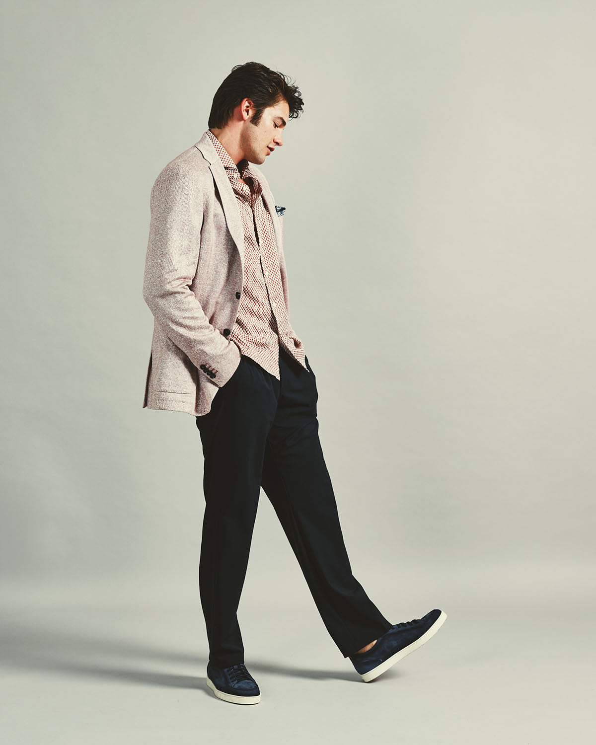 Baumwollhemd Allover Muster Slim Fit