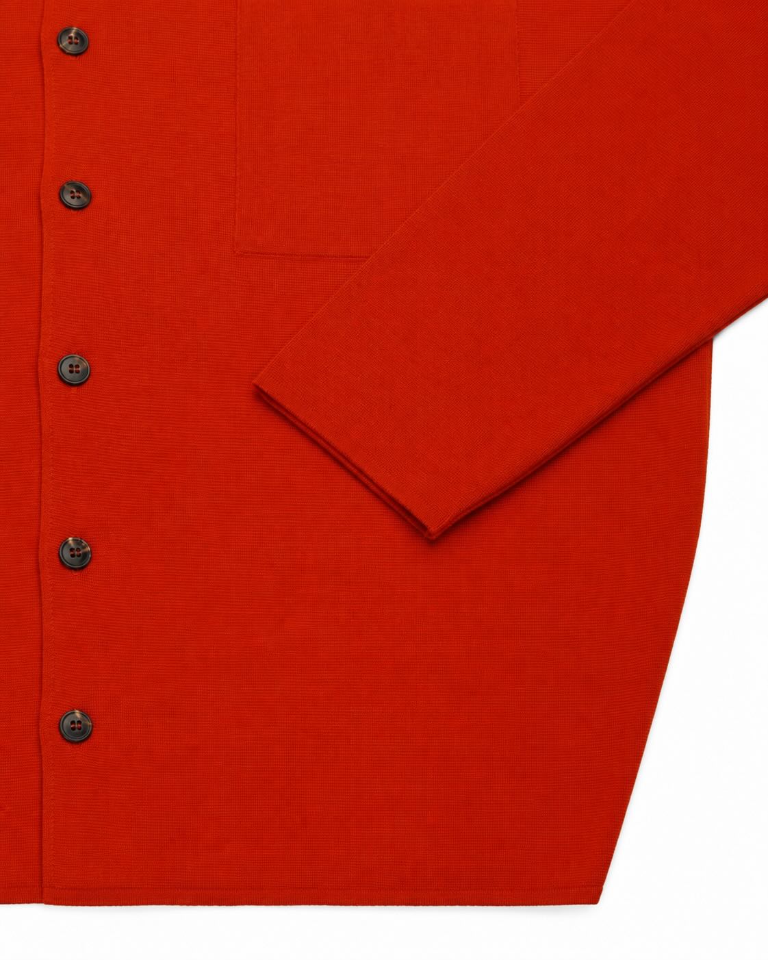 Orange Overshirt made from Superfine 120's Merino Wool