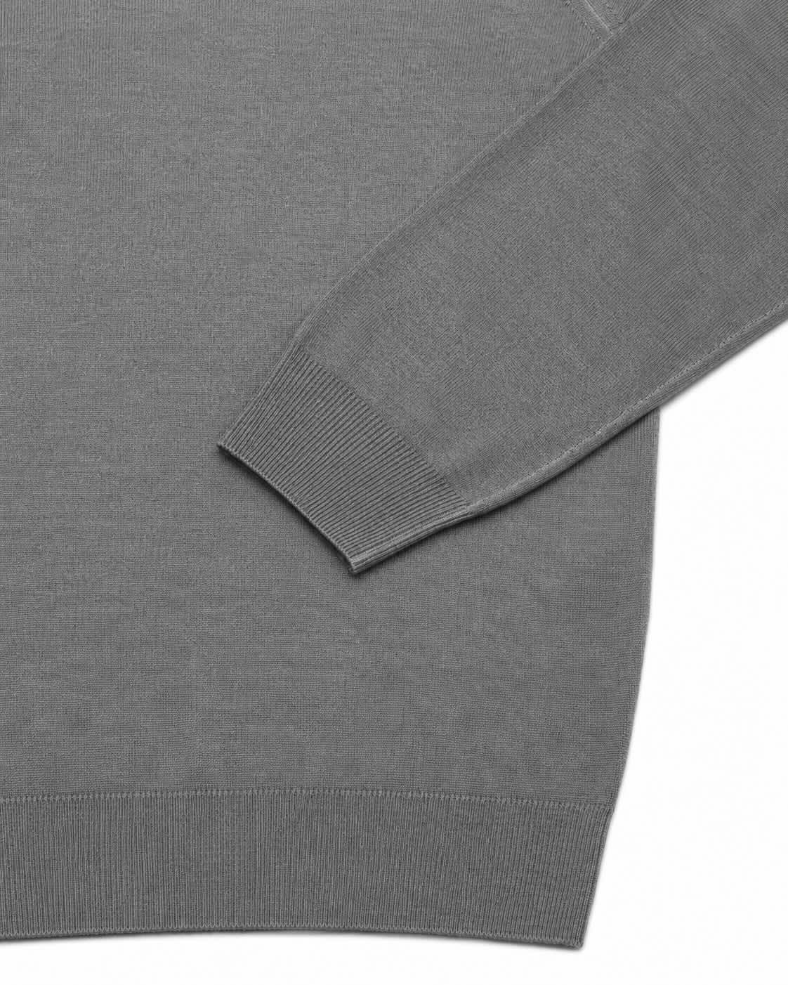 Grey turtleneck sweater made from 100% extra-fine merino wool