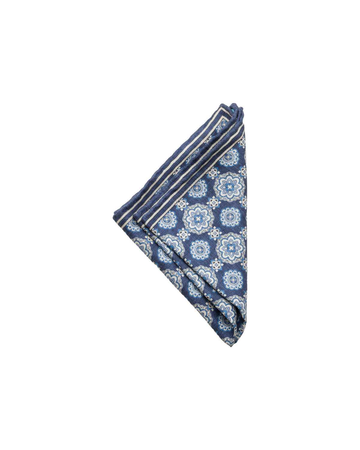 Silk pocket square, double-sided, hand-rolled, light blue