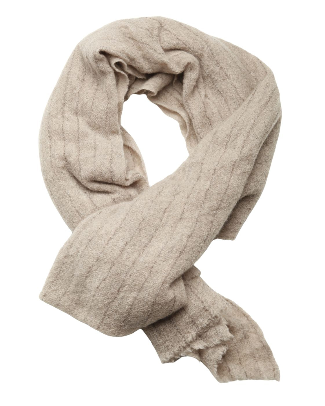 Beiger Kaschmirschal mit tonal eingewebtem Muster