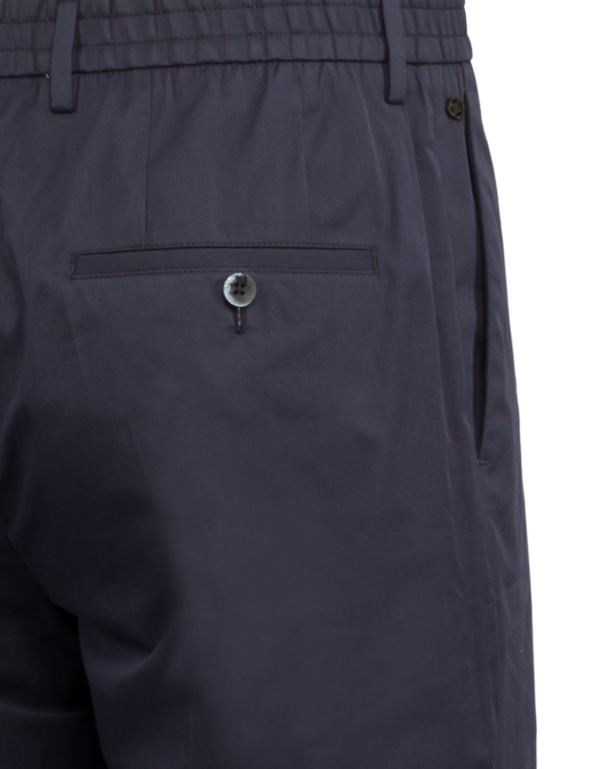 Cotton trousers slim fit elasticated waistband pleats
