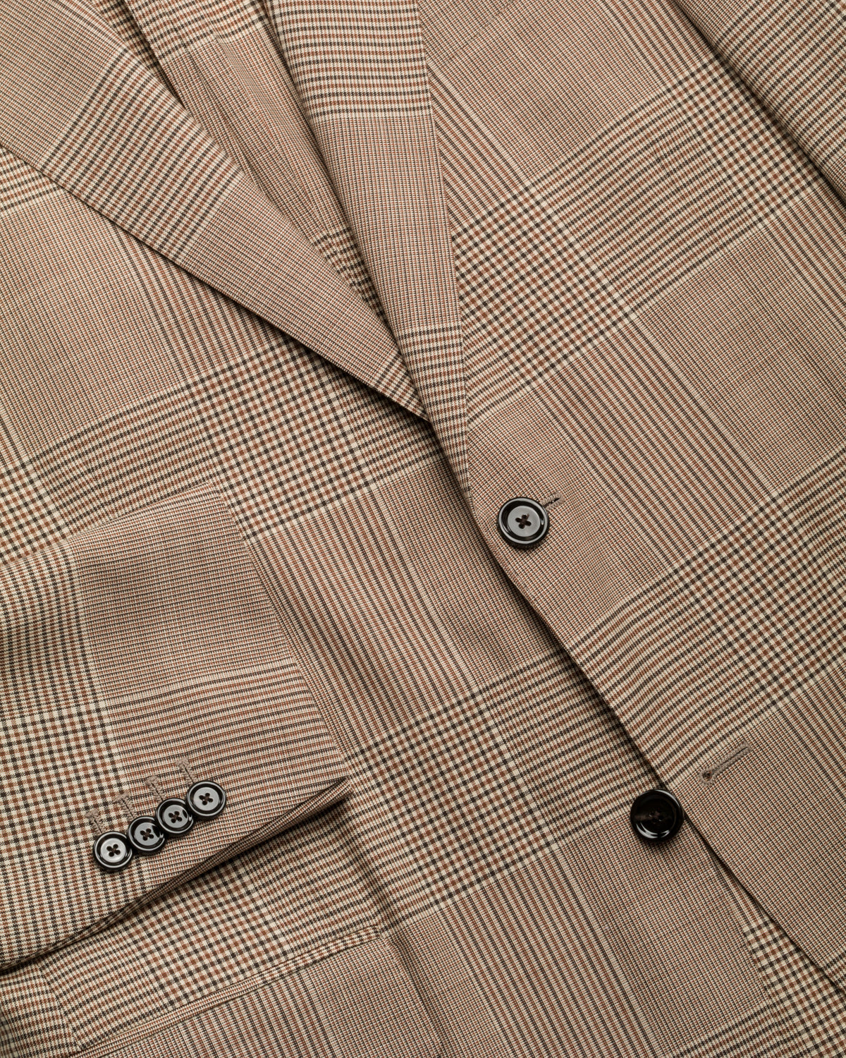 Glencheck Anzug Schurwolle Slim Fit