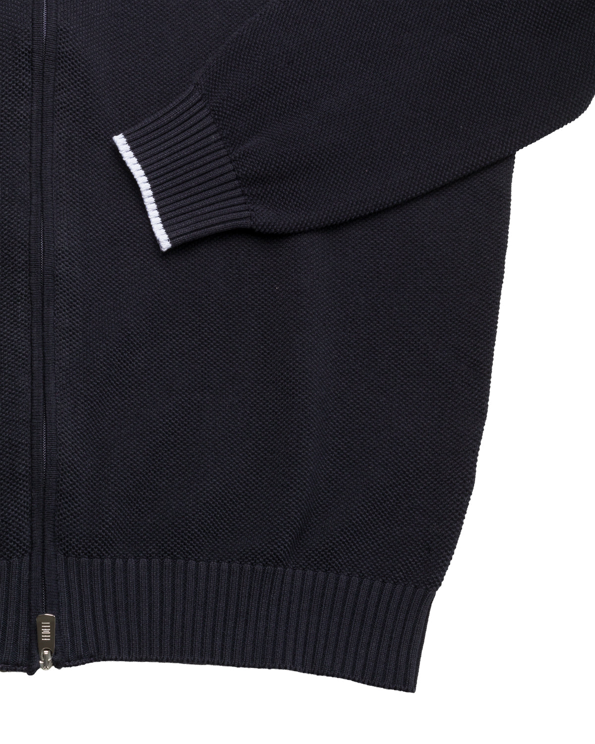 Cotton knitted vest, slim fit, with stand-up collar