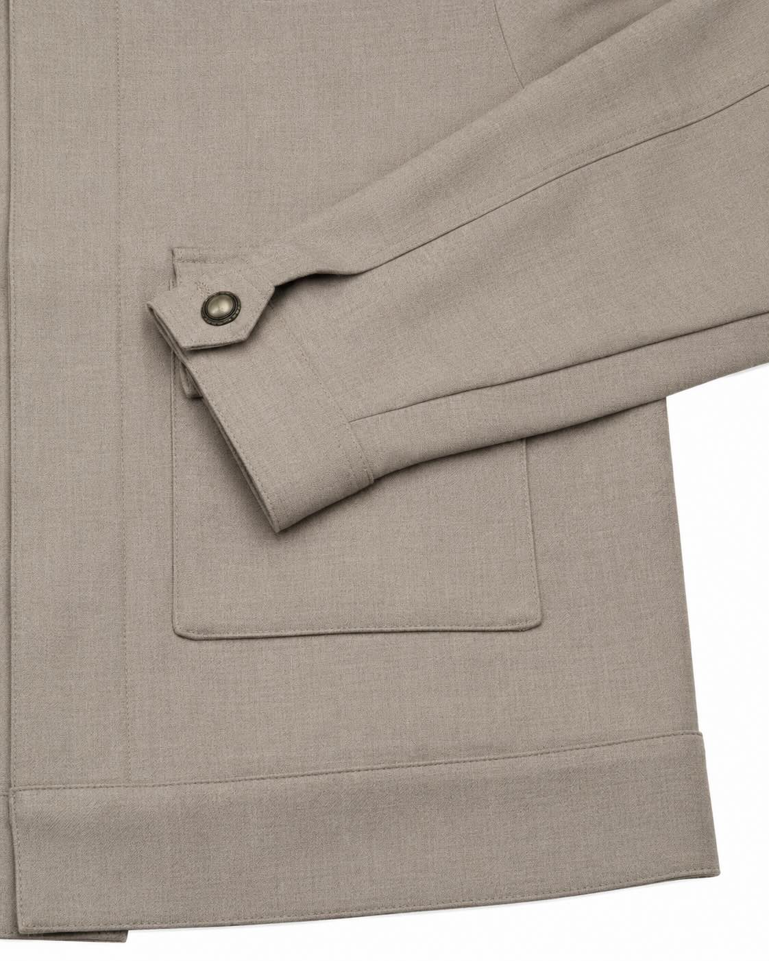 Blouson aus Schurwolle in Beige