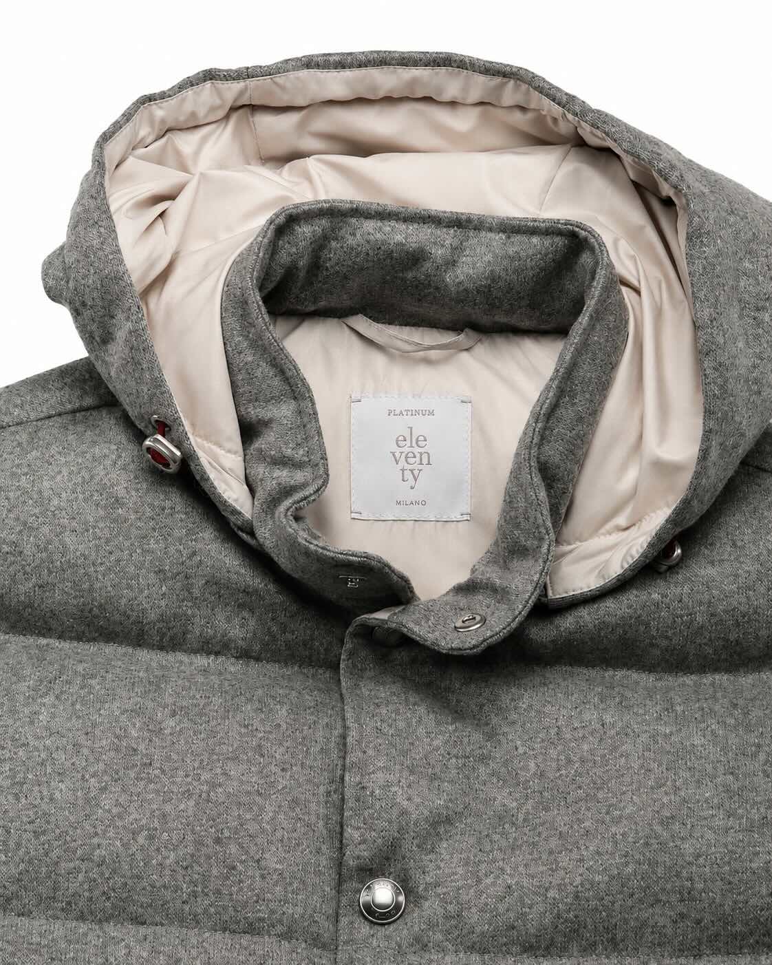Grey cashmere hooded gilet