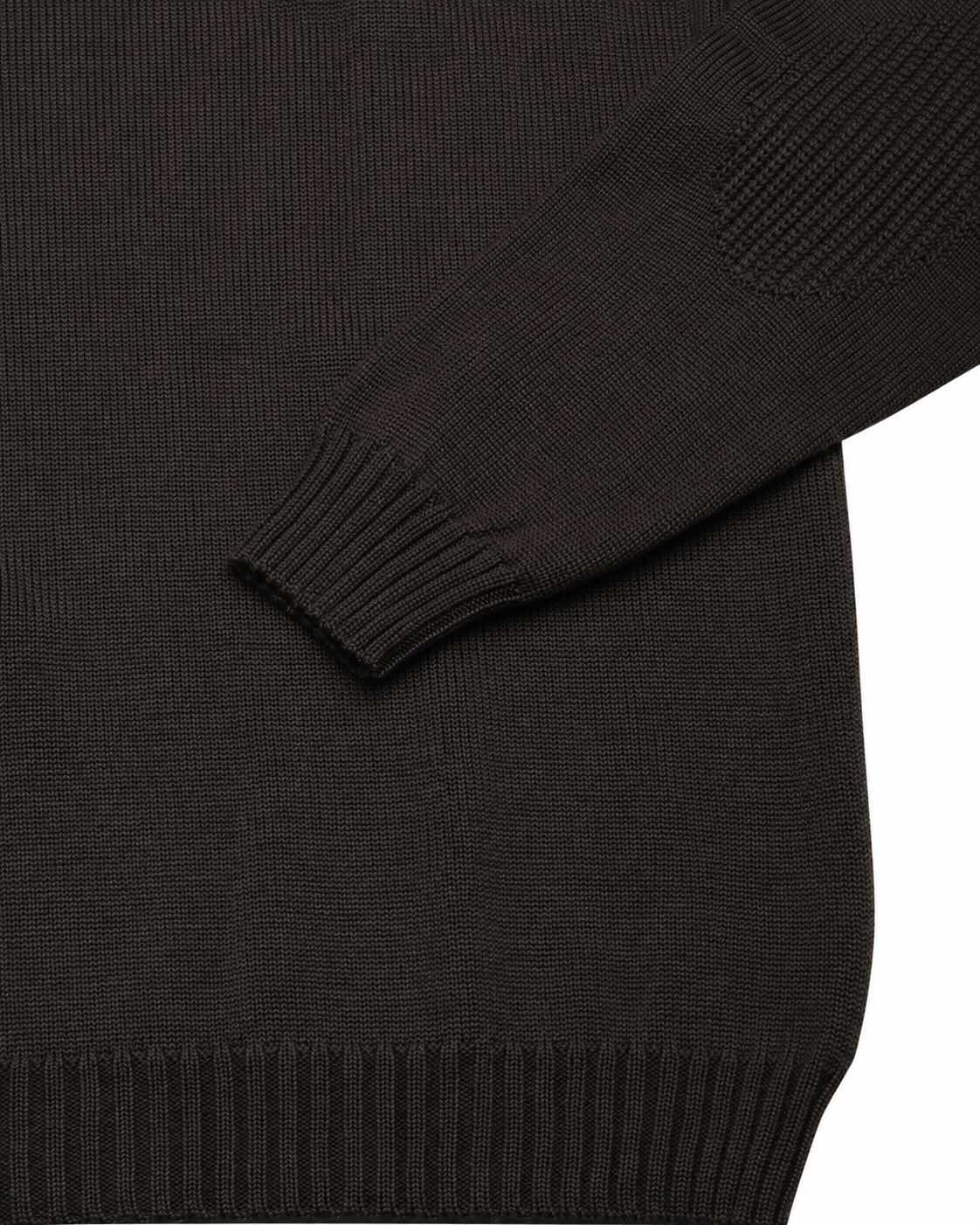 Anthracite merino wool crew neck sweater