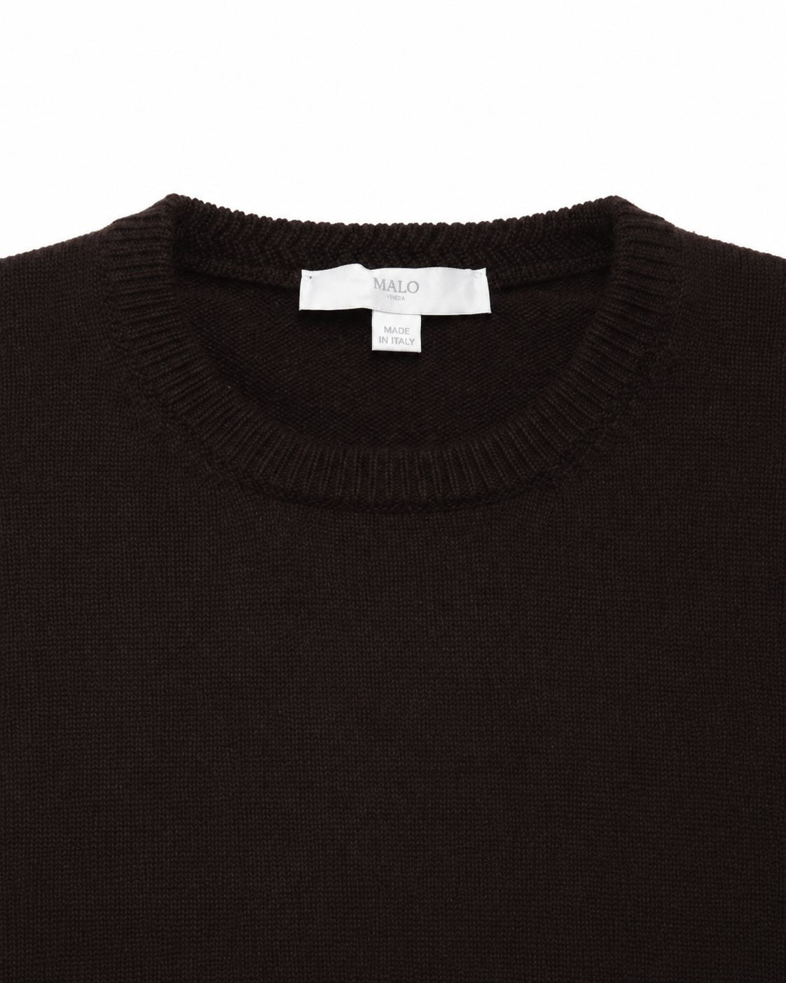 Dark brown cashmere crew-neck sweater