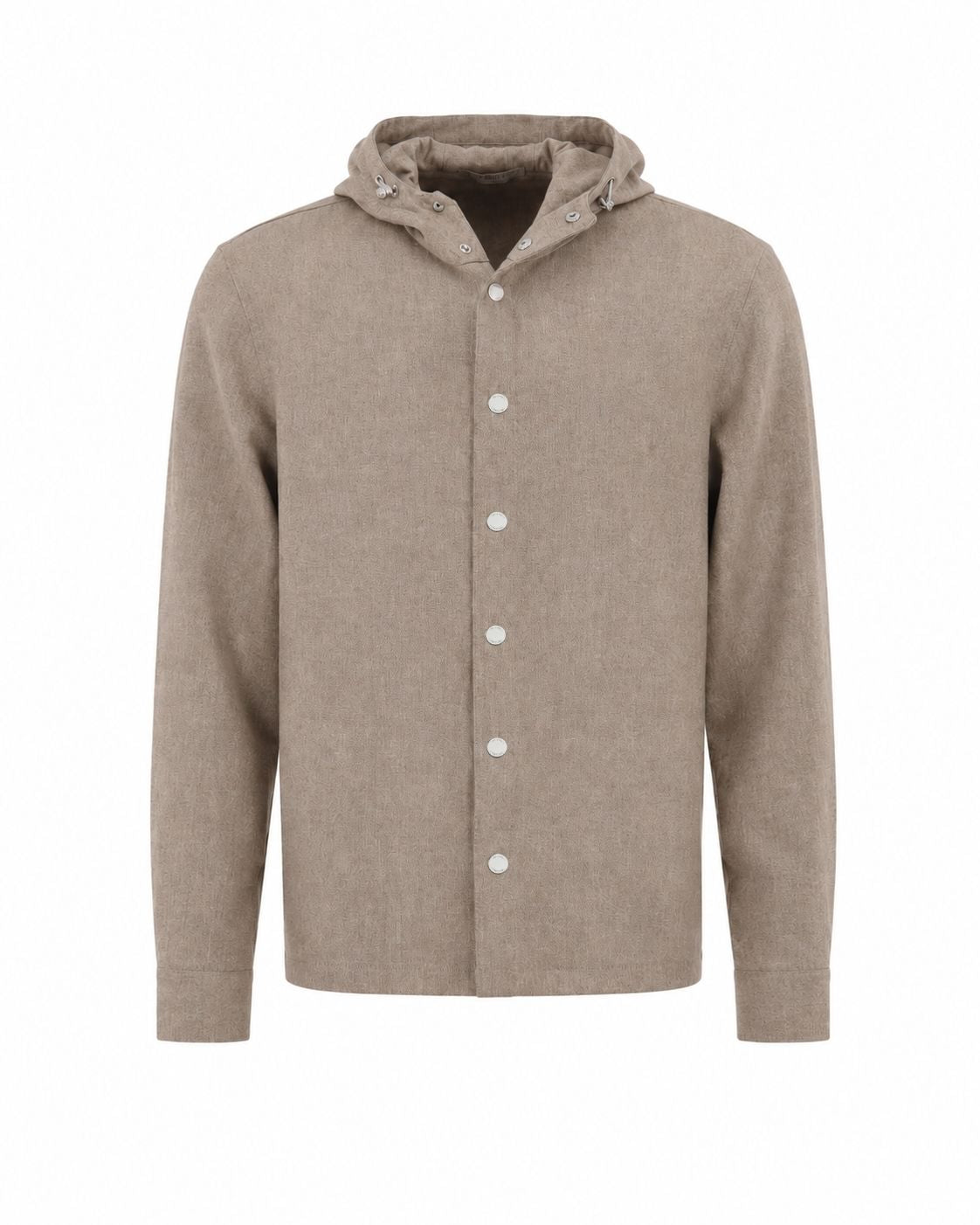 Overshirt aus Wolle und Schurwolle in Beige