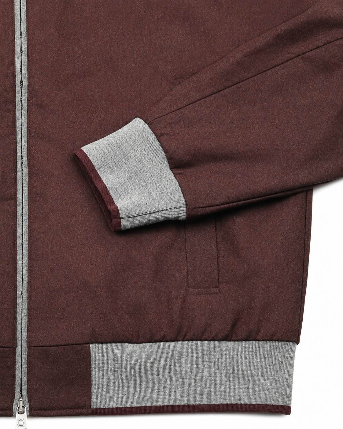 Blouson aus Wolle und Schurwolle in Bordeaux