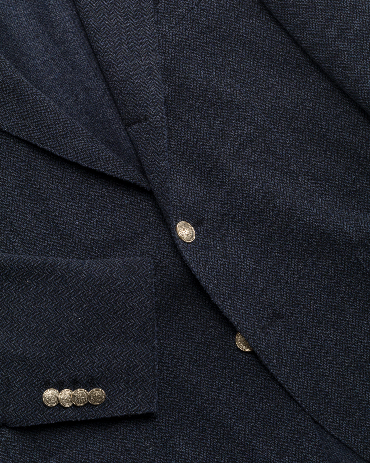 Cotton blend herringbone blazer, slim fit