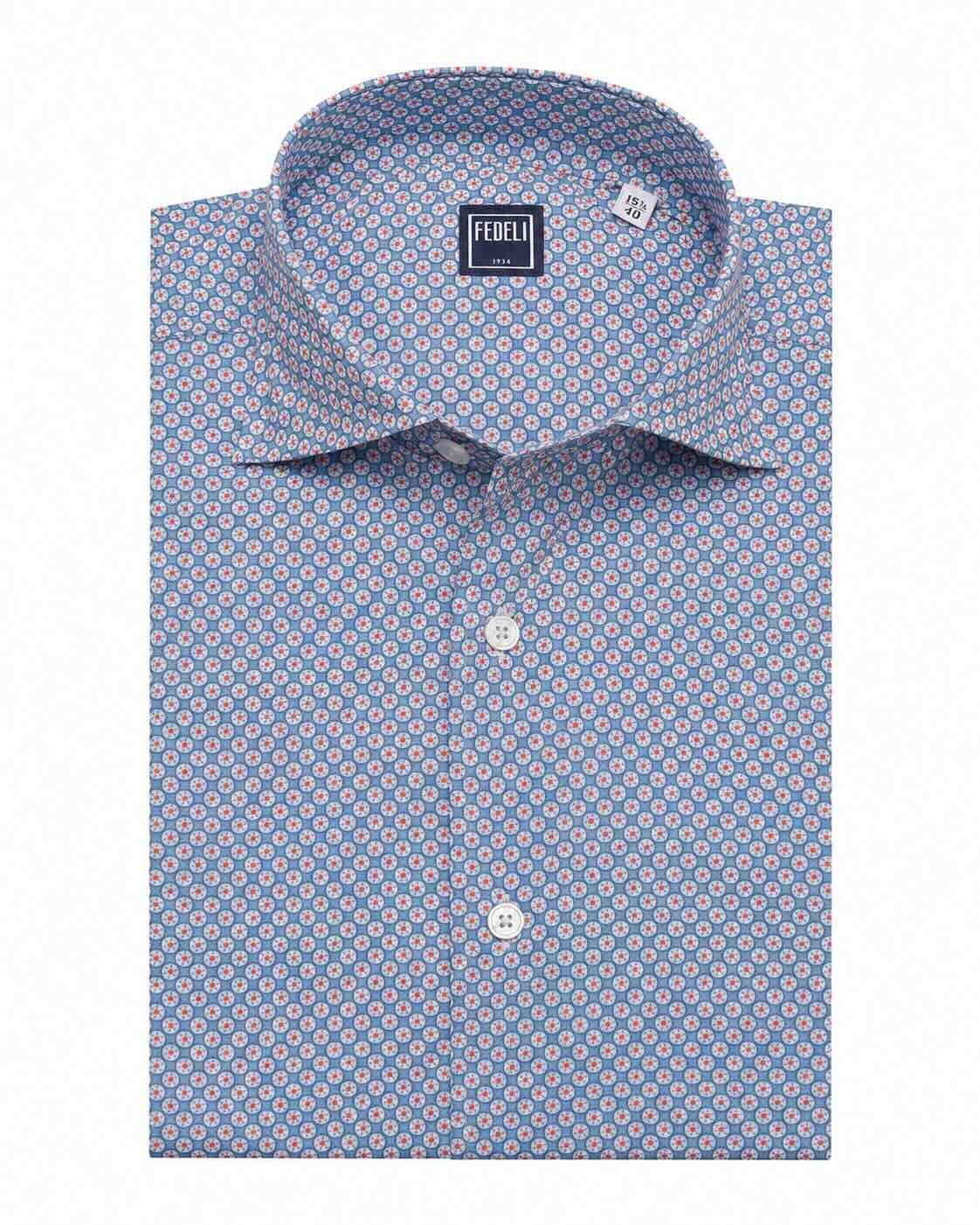 Baumwollstretch Hemd Slim Fit mit Print