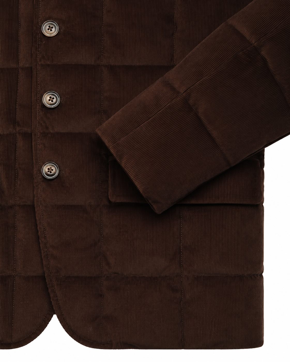 Stehkragenjacke aus Baumwolle in Dunkelbraun
