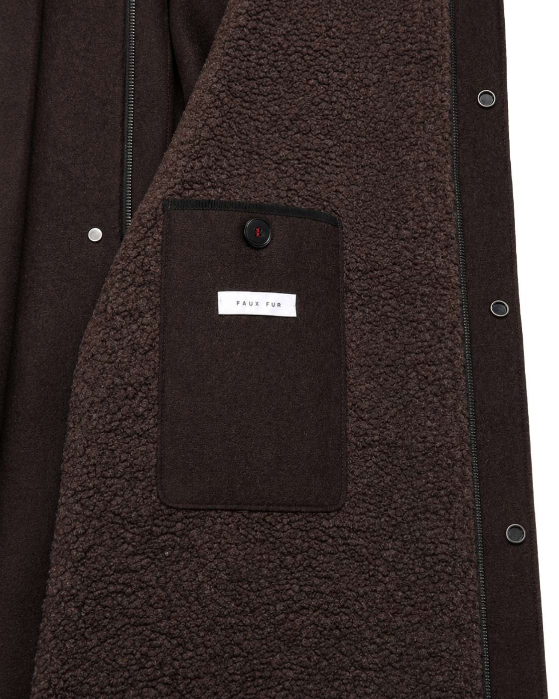 Dark brown virgin wool parka