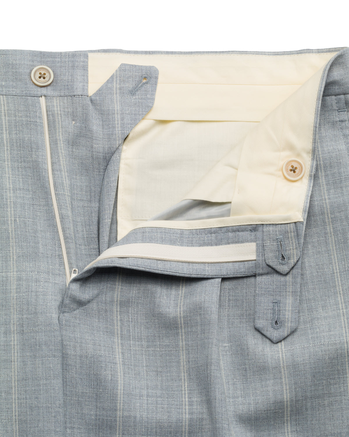 Wool-silk-linen suit with striped texture