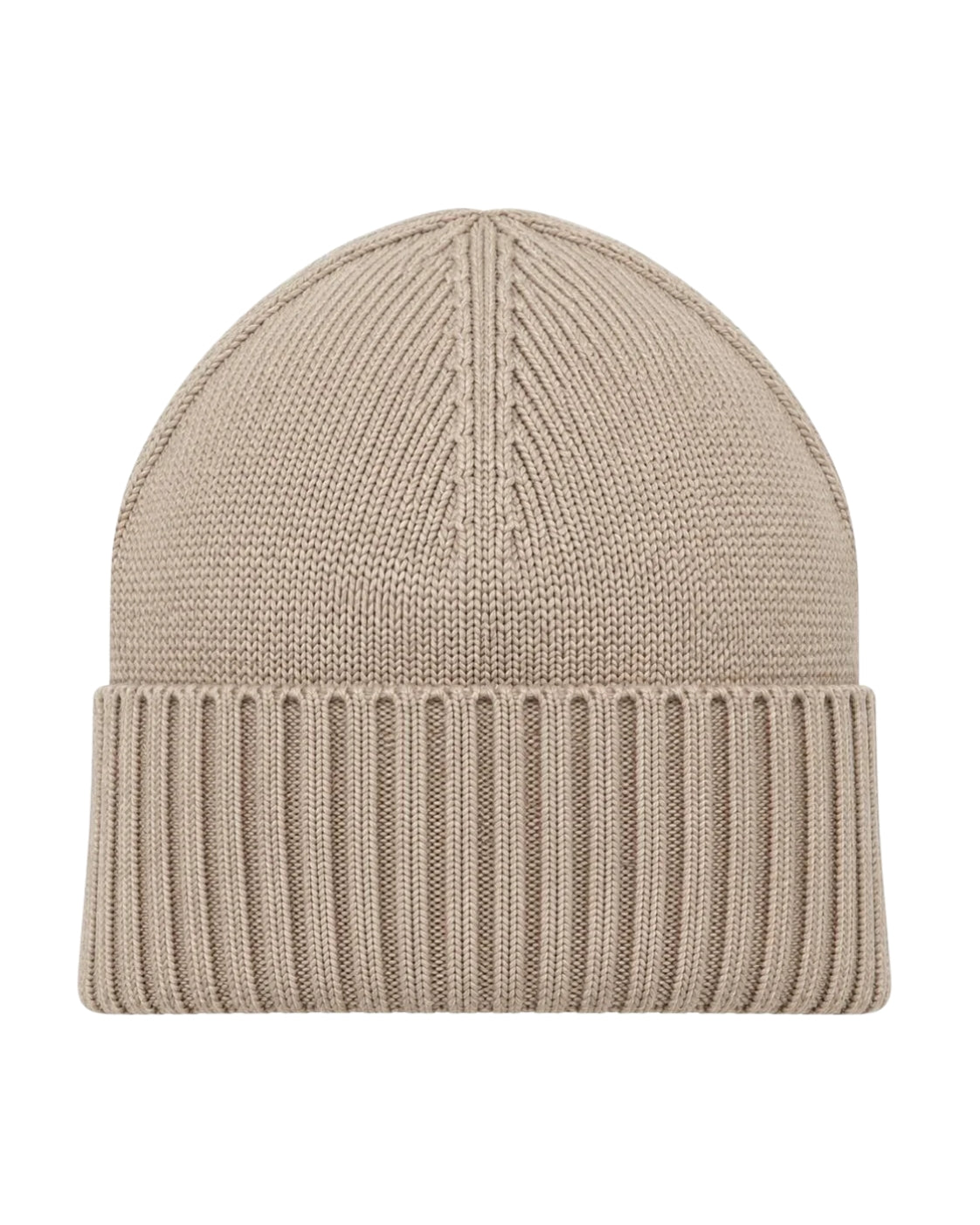 Schurwollmütze in Beige mit Umschlag