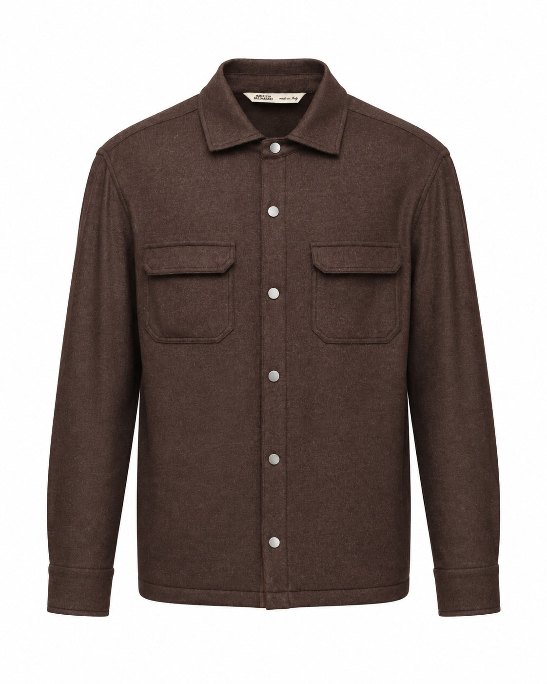 Overshirt aus Kaschmir in Dunkelbraun im Slim Fit
