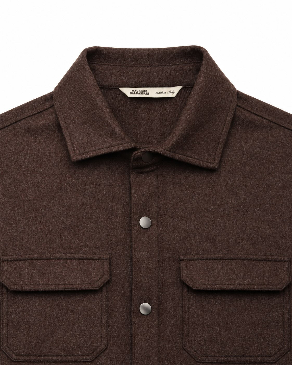 Overshirt aus Kaschmir in Dunkelbraun im Slim Fit