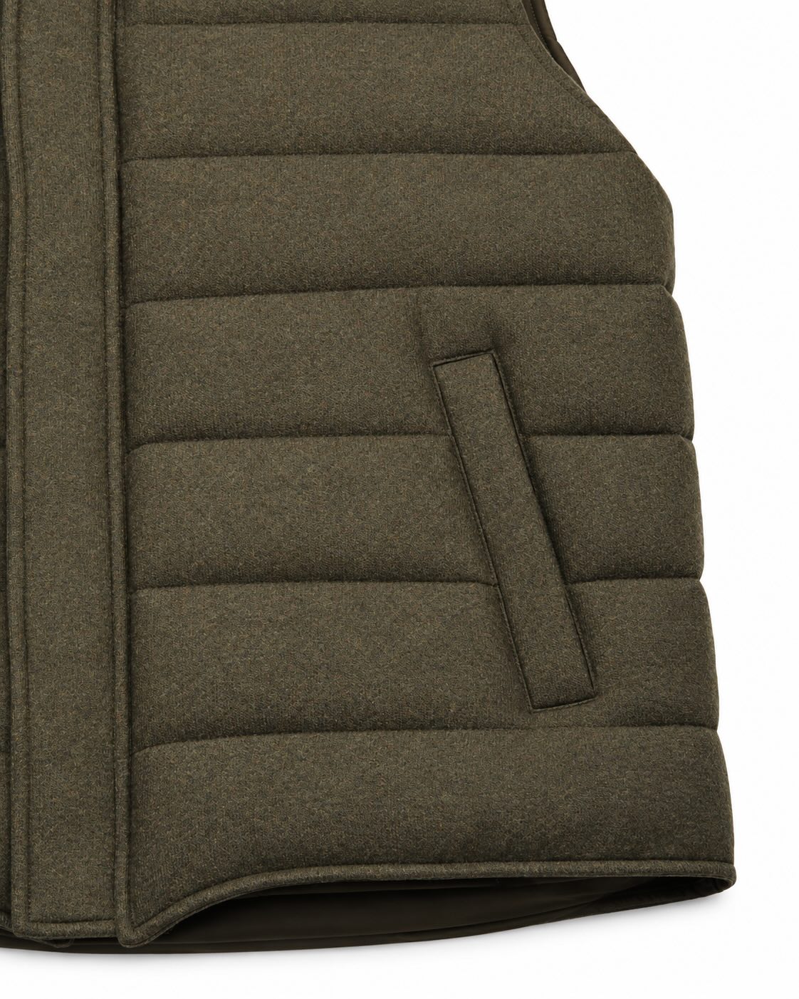 Gestepptes Gilet aus Kaschmir mit Daunenfüllung in Olive