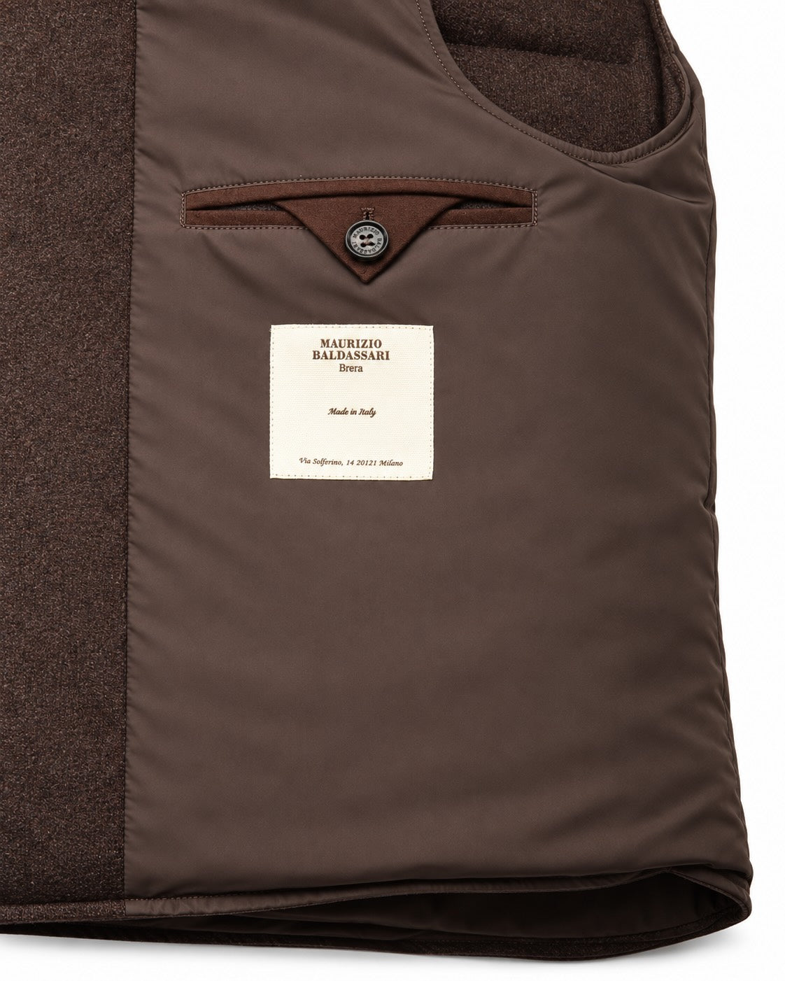 Gestepptes Gilet aus Kaschmir mit Daunenfüllung in Dunkelbraun