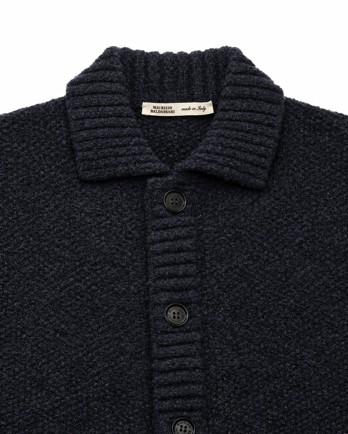Strickjacke aus Schurwolle in Dunkelblau im Slim Fit