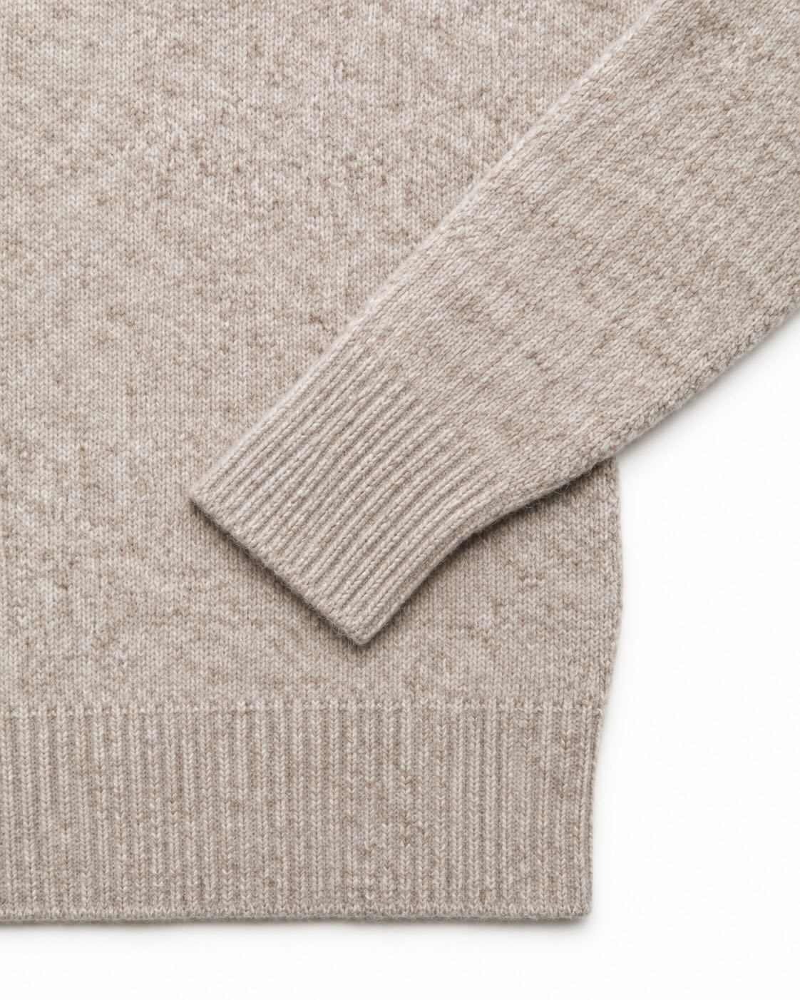 Rollkragenpullover mit Baumwolle und Alpaka in Beige