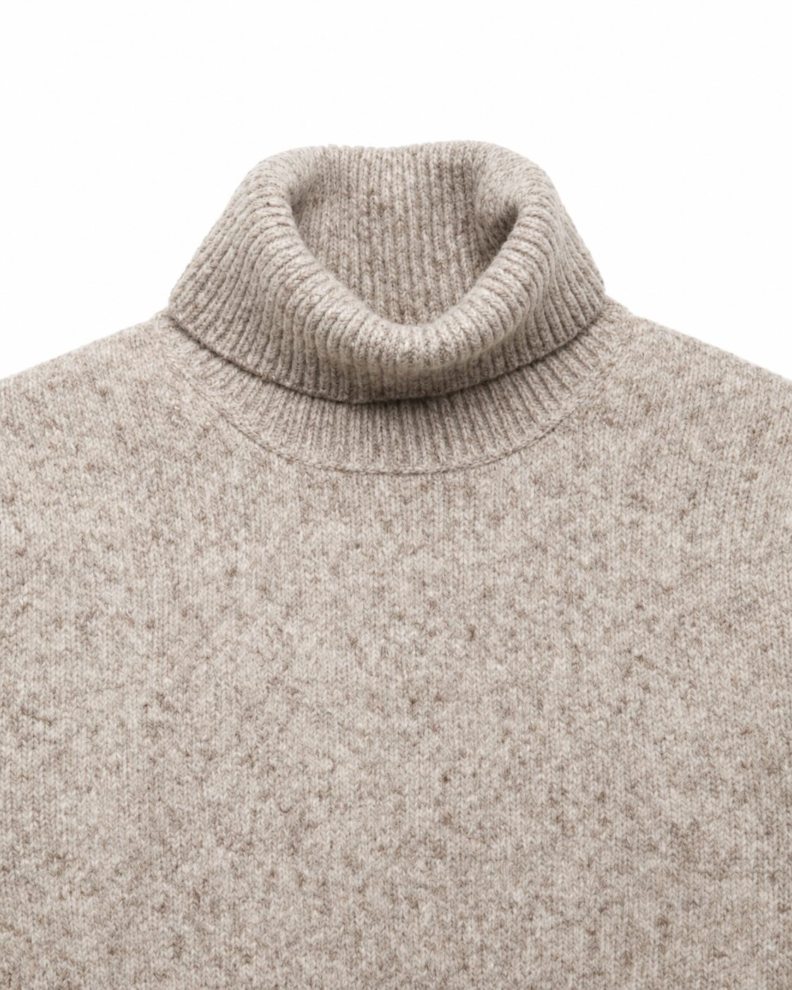 Rollkragenpullover mit Baumwolle und Alpaka in Beige