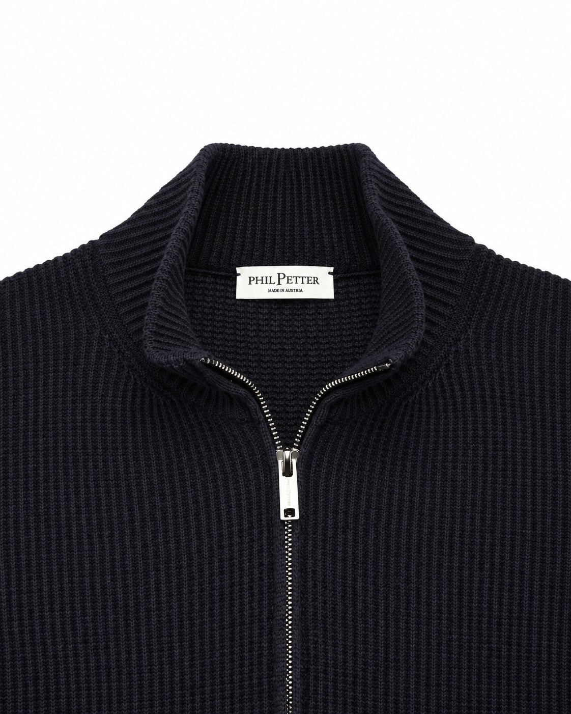 Strickjacke aus Merinowolle und Baumwolle in Dunkelblau