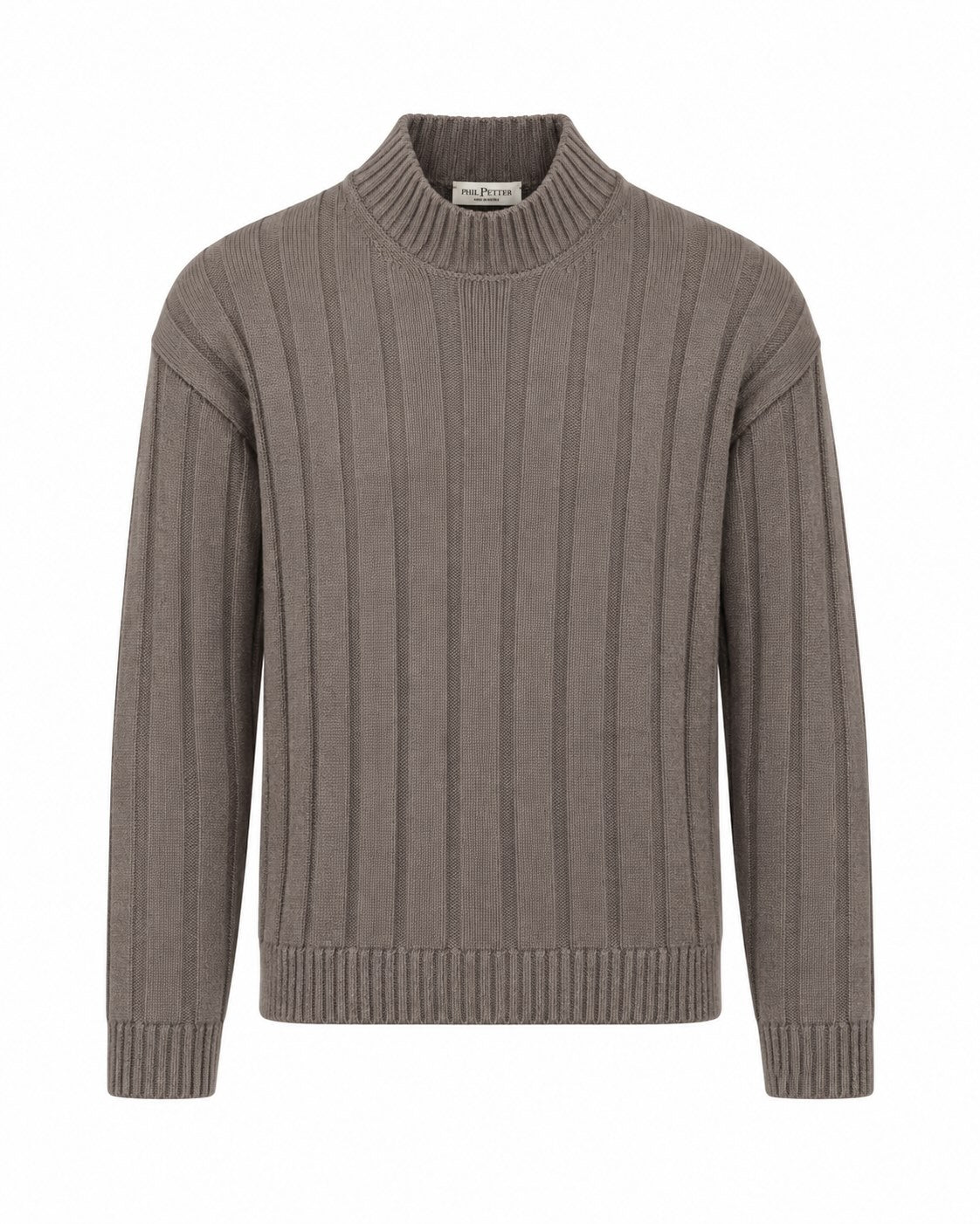 Turtleneck sweater in cashmere, viscose, and wool