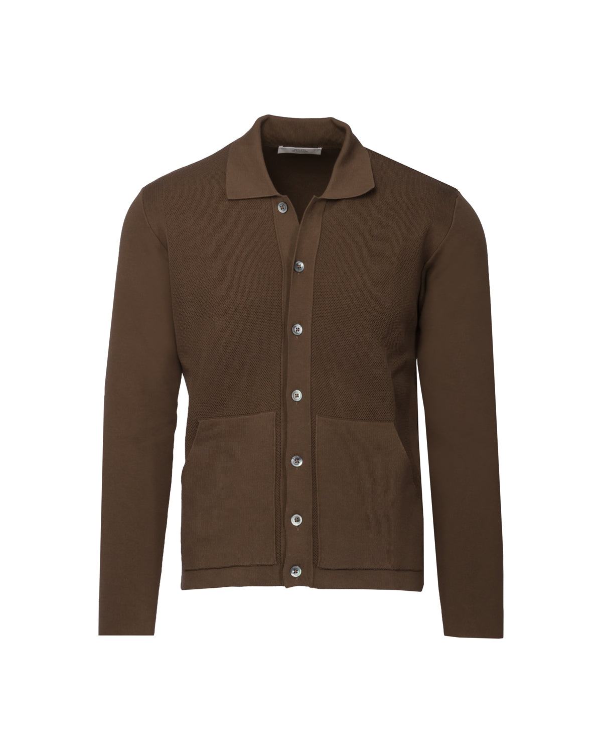 Cotton Shirt Jacket Knit Slim Fit