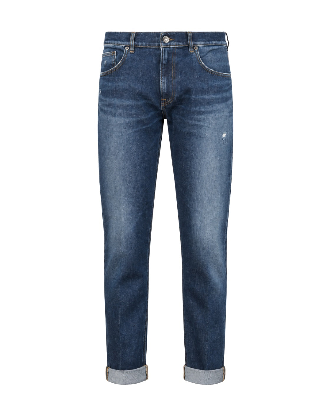 Jeans aus Baumwolle und Lyocell in Blau im Slim Fit