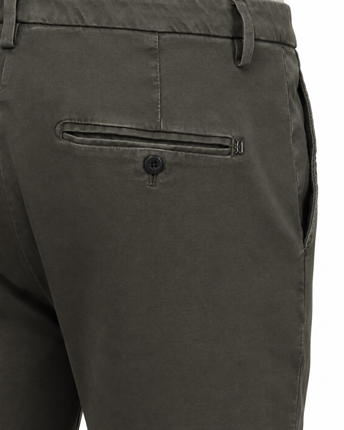 Cotton chinos with elastane in olive